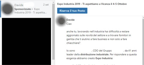 Come appare un messaggio in mail
