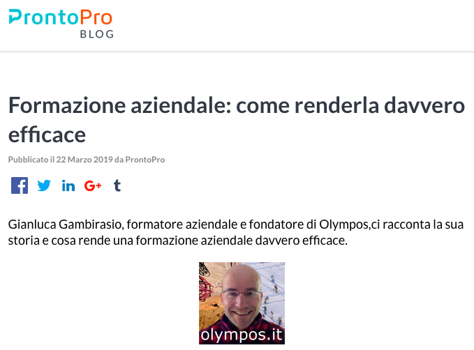 Intervista ProntoPro Blog